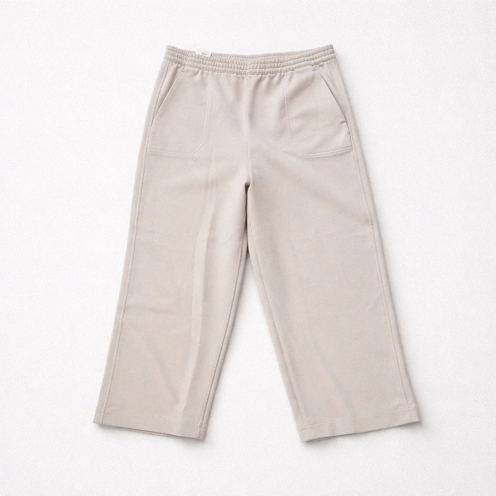 Banana Republic XXL Wide Leg Ankle‎ Pant Beige Cotton Blend Elastic Waist NWT